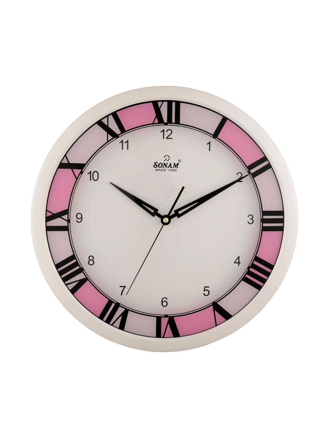 SONAM Pink Colourblocked Contemporary Wall Clock-image-41
