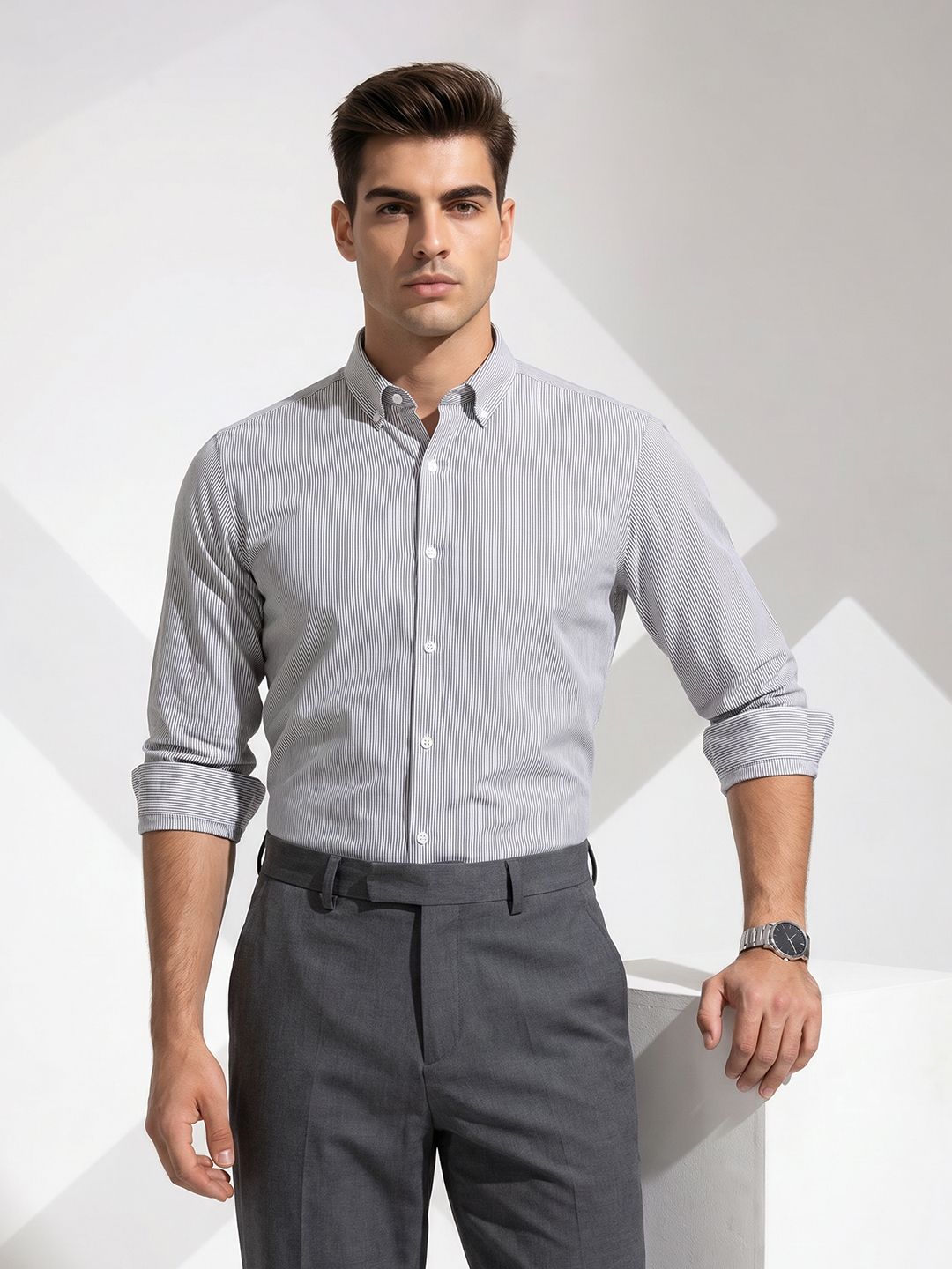 INVICTUS Slim Fit Striped Pure Cotton Formal Shirt-picture-20