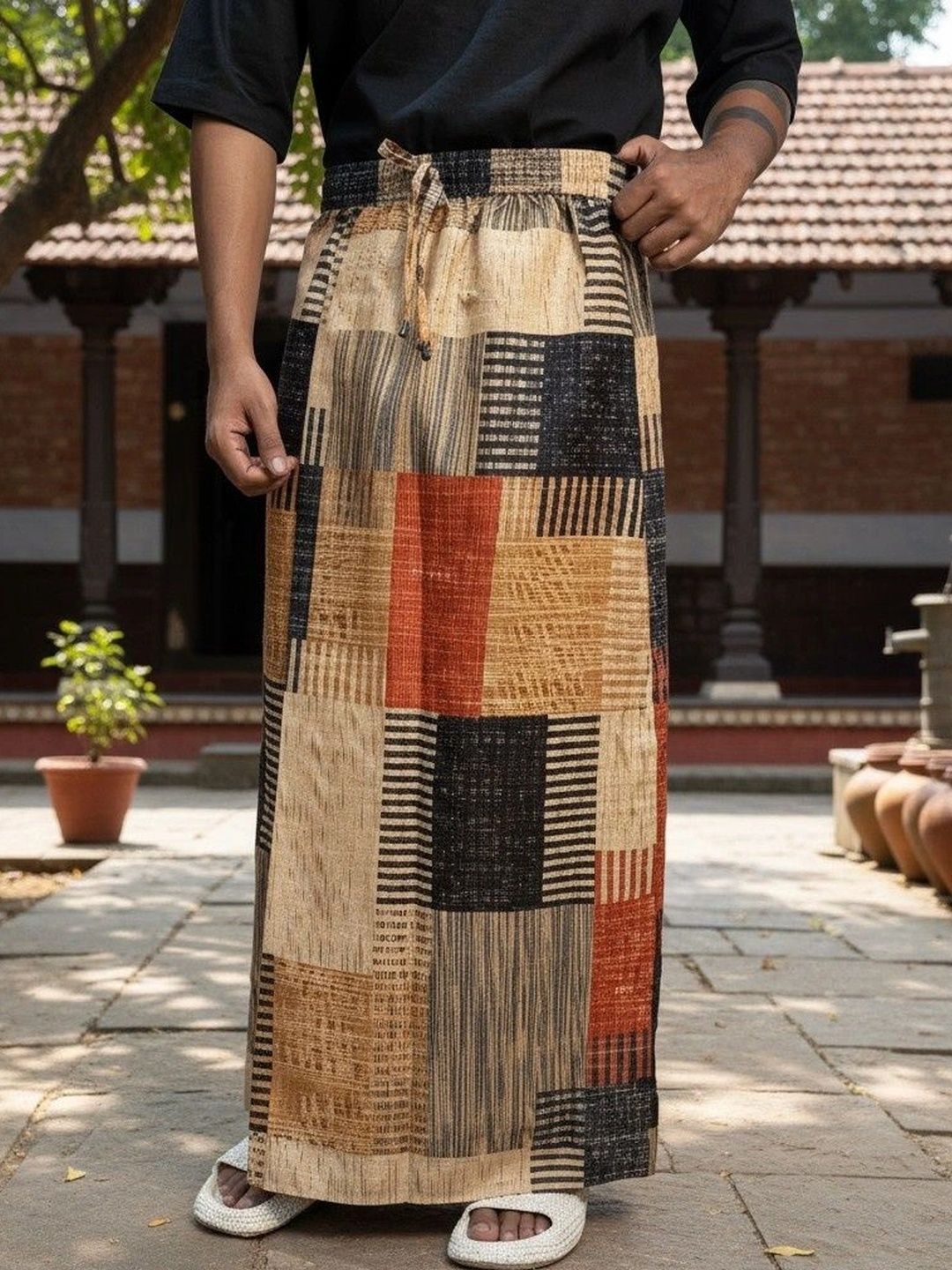 NIRMAL ONLINE Men Printed Cotton Dhoti Dhotis-image-26