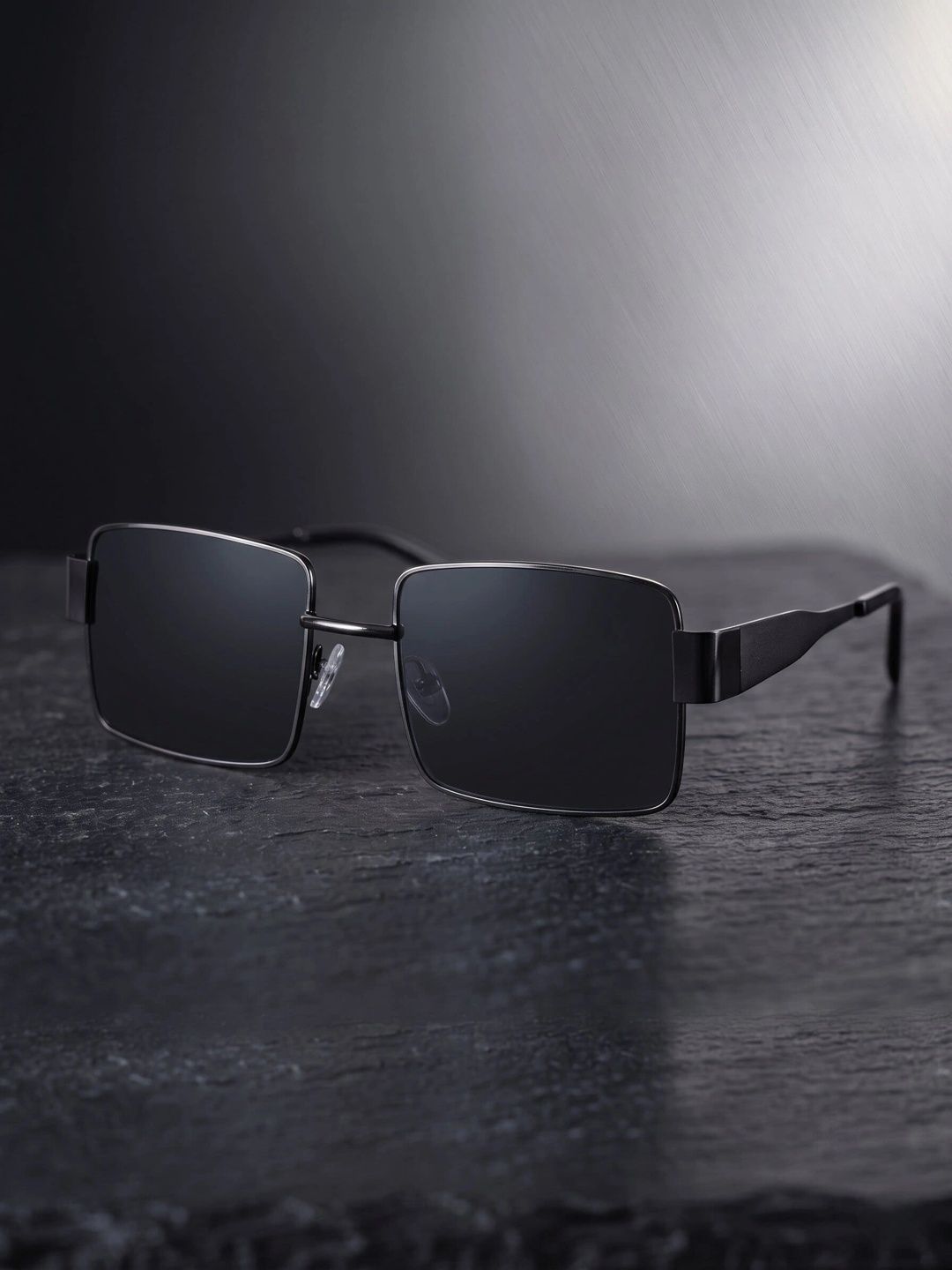 DressBerry Unisex Black Lens & Black Rectangle Sunglasses with-picture-34