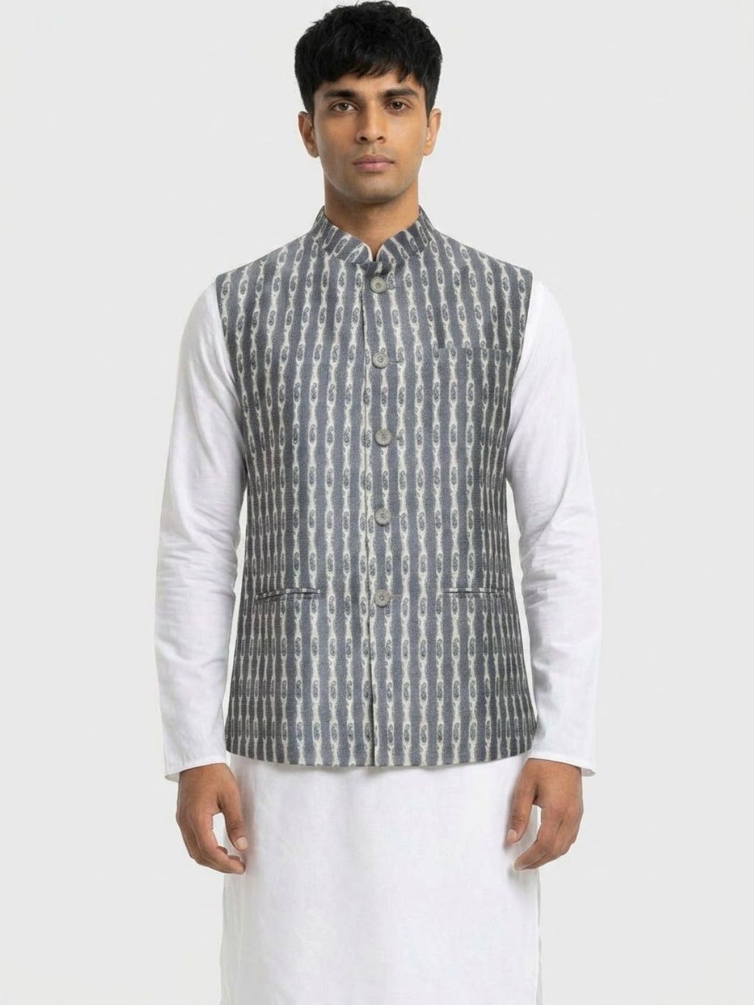 Sanman Ethnix by Raymond Men Open Front Jacket