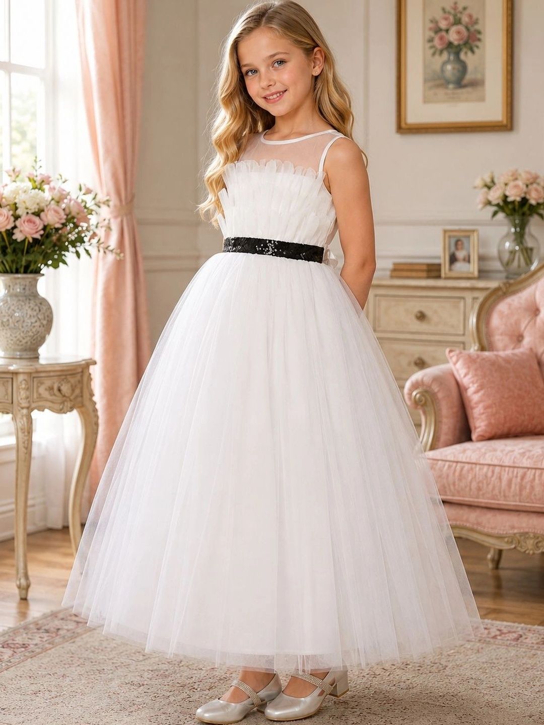 Dripteen Ruffled Net Maxi Dress-picture-14