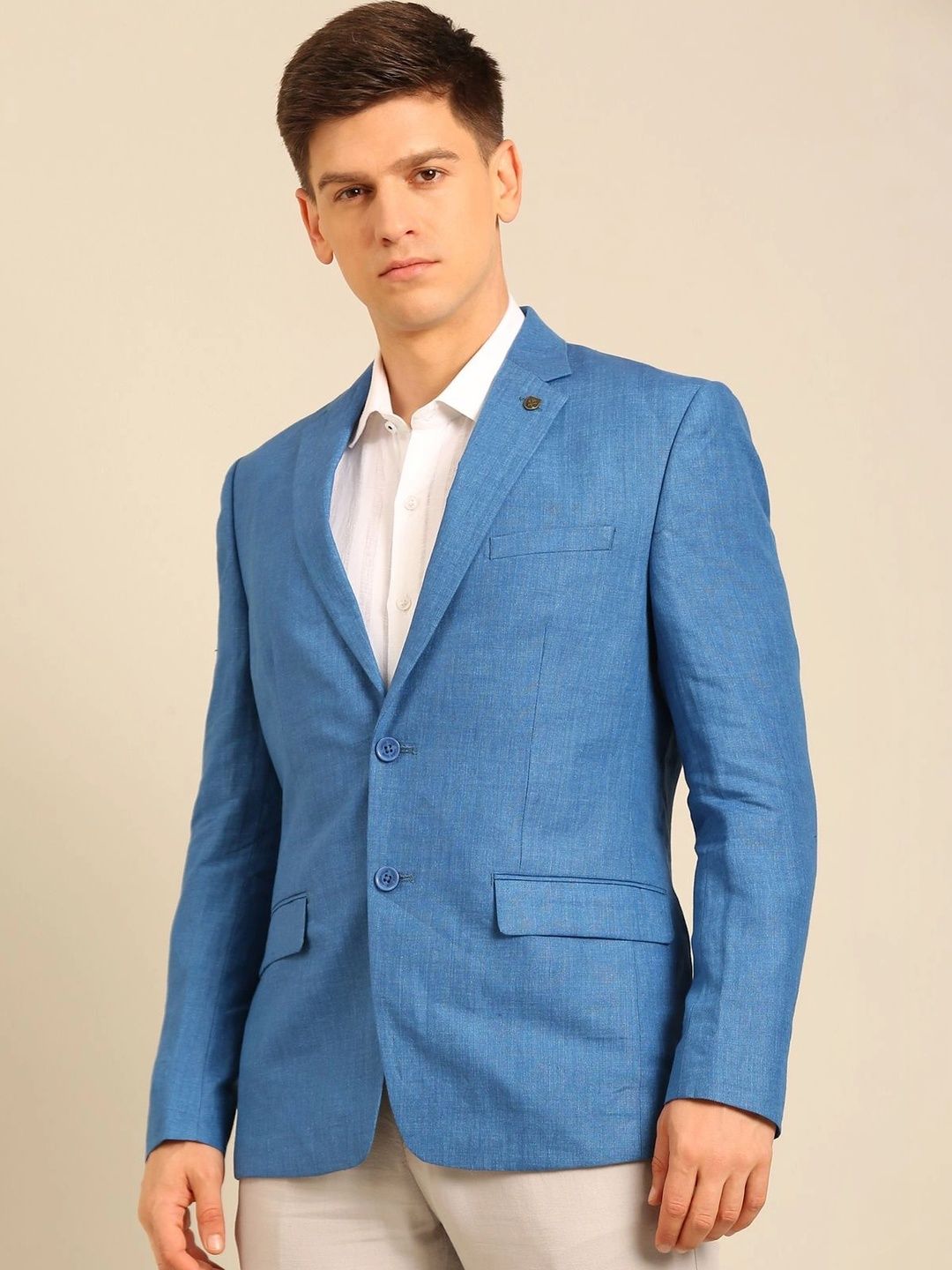 Linen Club Notched Lapel Single-Breasted Casual Blazers-picture-40