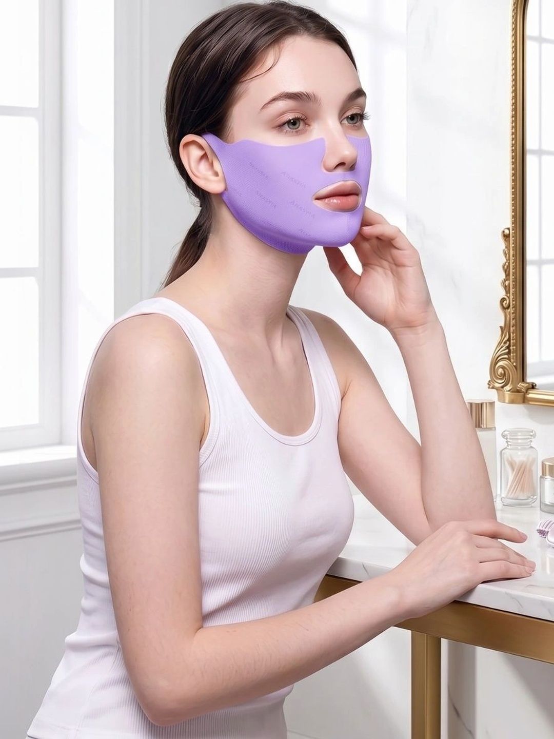 Baskety Hydrogel Delicate Chin Collagen Firming Anti-Wrinkle V-Face Lifting Sheet Mask-image-32