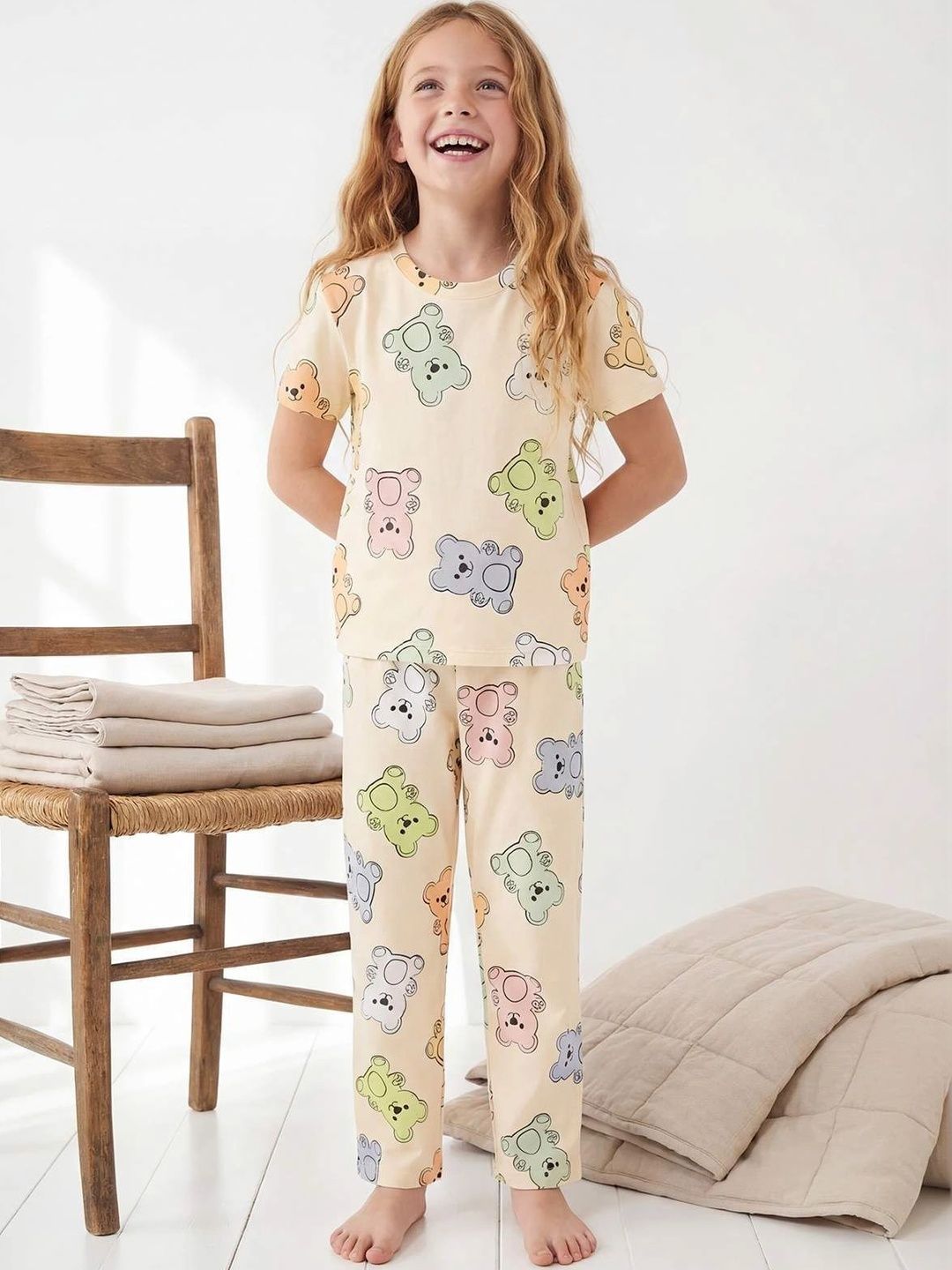 Trendyol Girls Printed Short Sleeves Nightdress-image-49