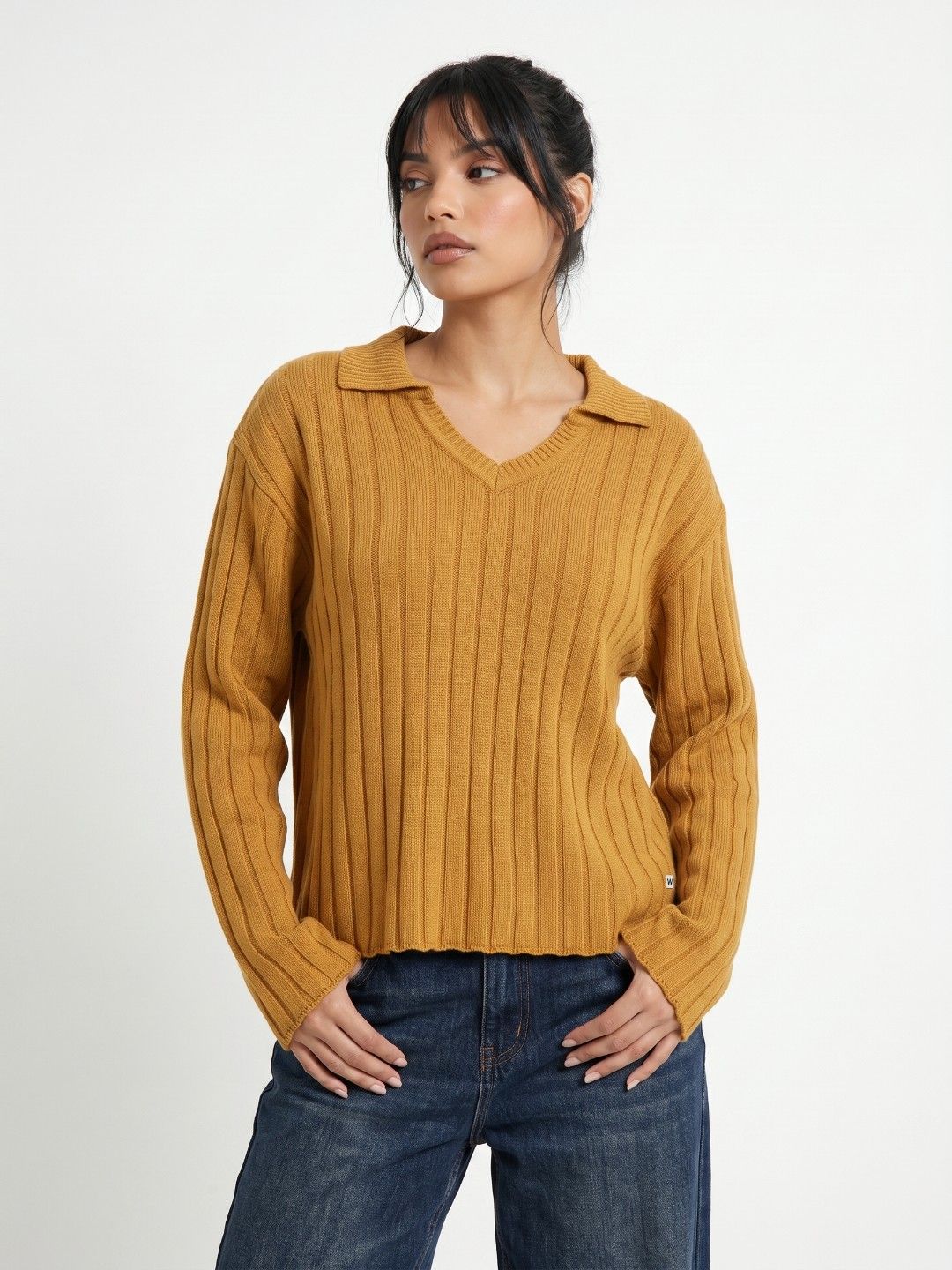glitchez Shirt Collar Ribbed Pullover Sweater-picture-18