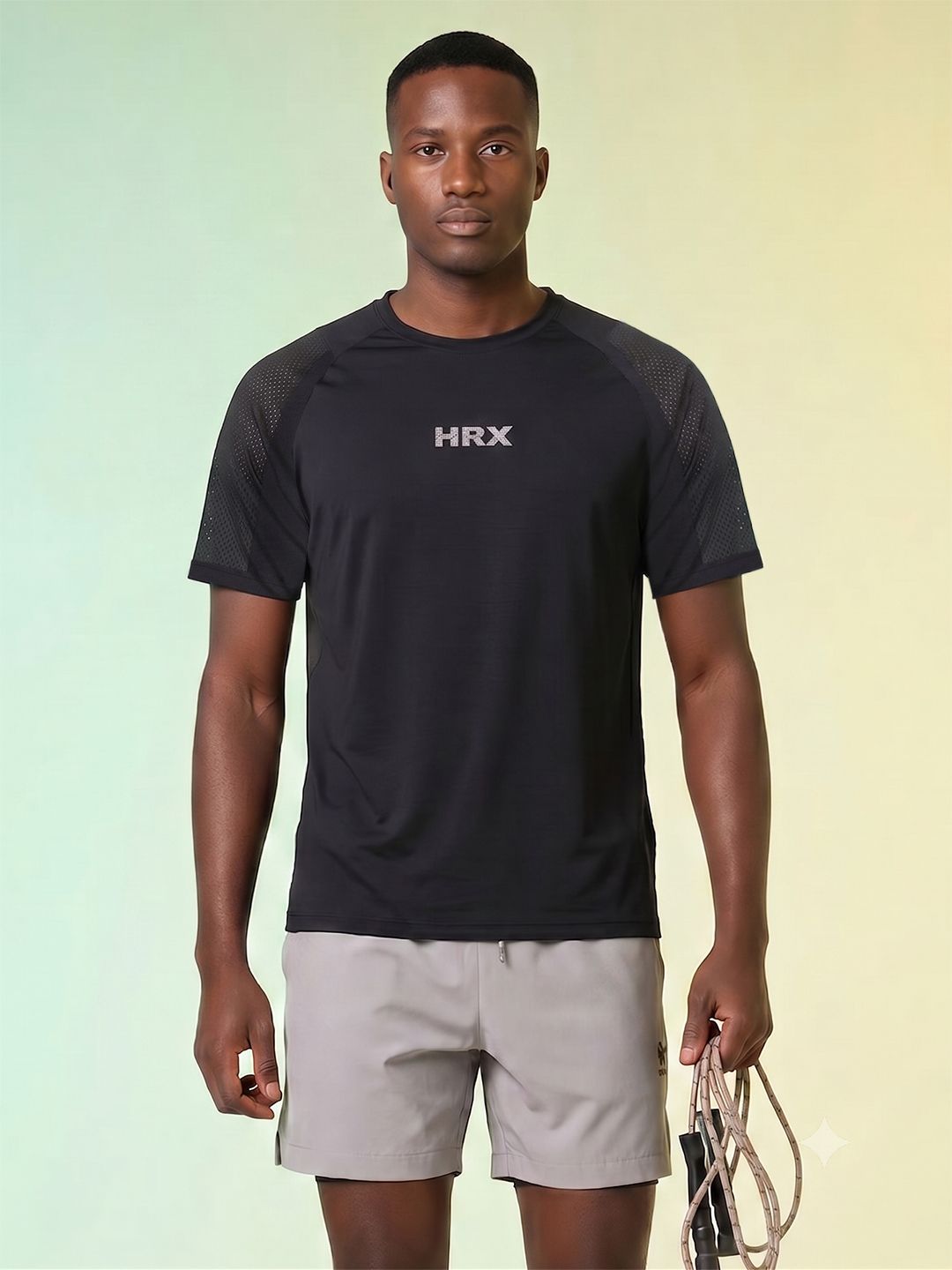 HRX by Hrithik Roshan Brand Logo Printed Rapid Dry Training T-shirt-picture-49