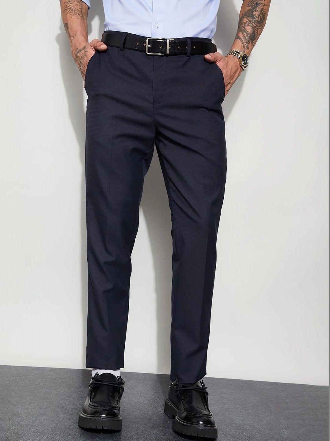 CODE by Lifestyle Men Slim Fit Easy Wash Trousers-picture-29