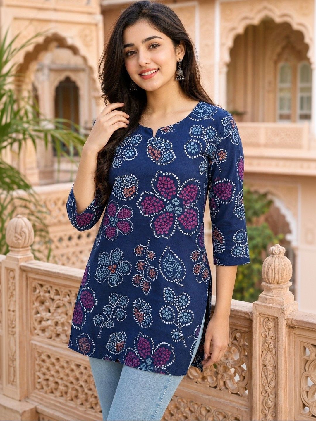 all about you Ethnic Motifs Printed Pure Cotton Blend Kurti-picture-25