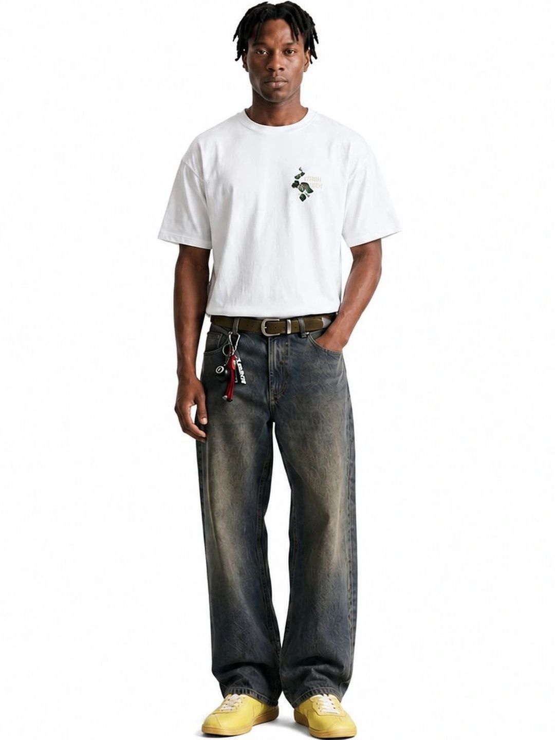 Snitch Men Floral Printed Boxy T-shirt