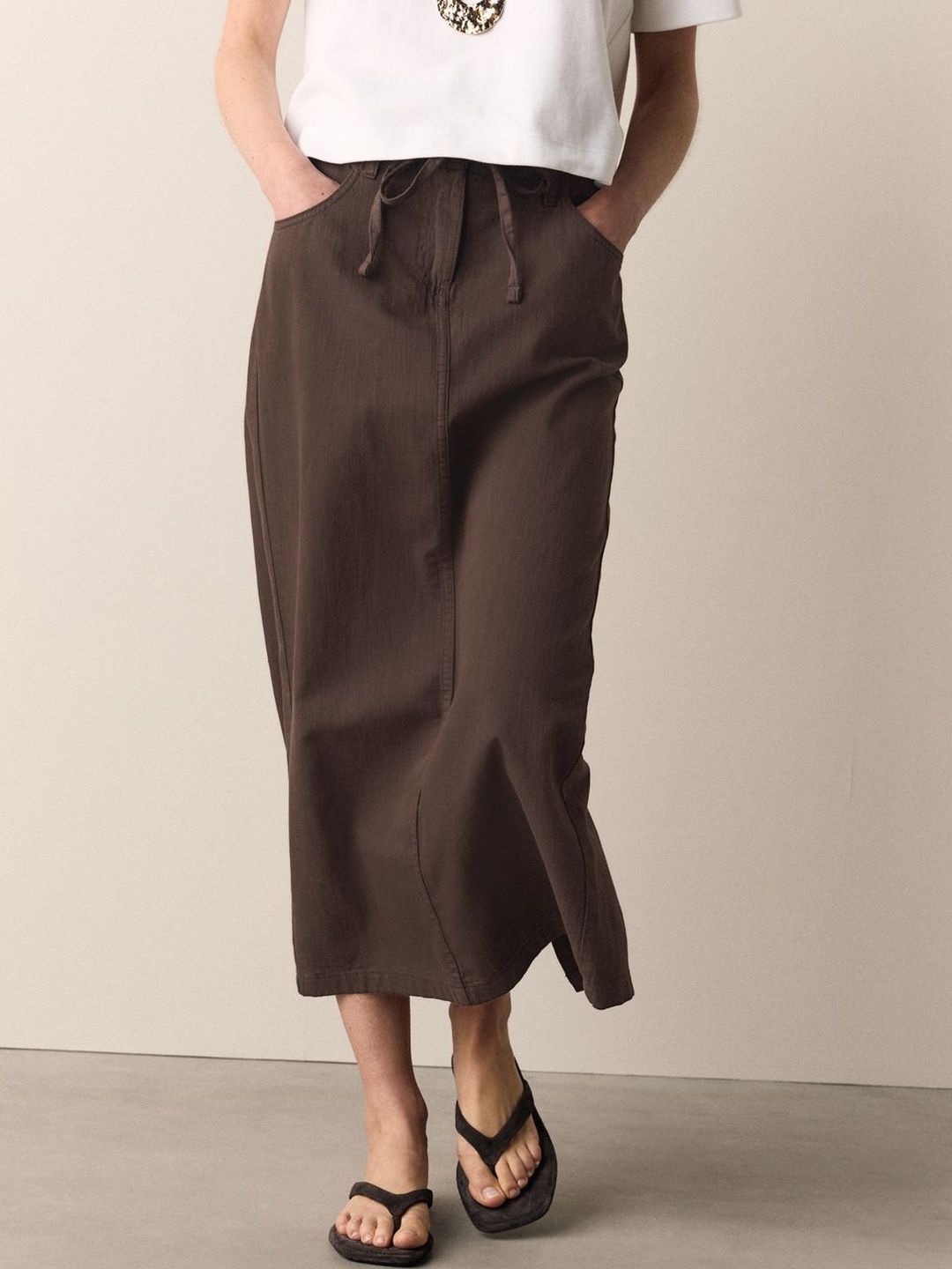 NEXT Women Cotton Midi A-Line Skirt-picture-33