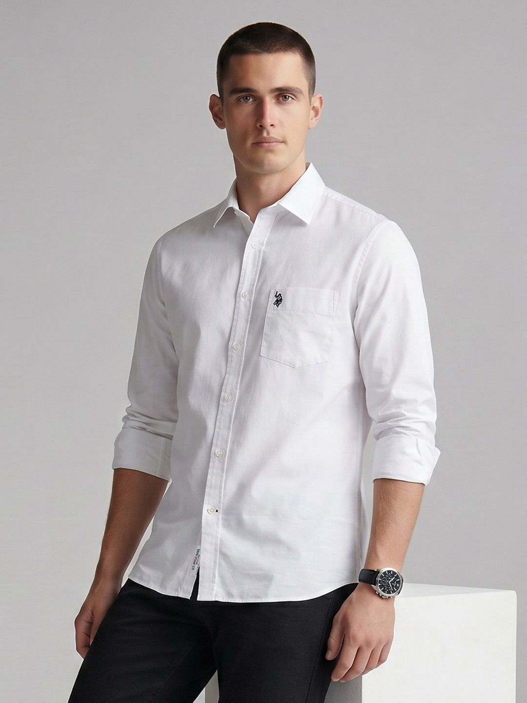 U.S. Polo Assn. Tailored Fit Pure Cotton Casual Shirt-picture-31