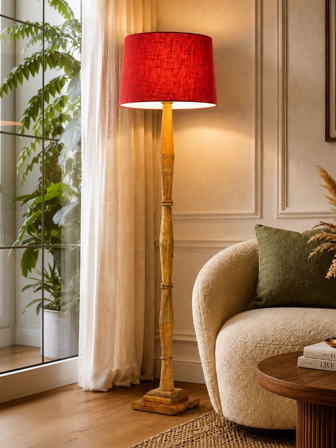 Glowhere Red Wood Cylinder Floor Lamps-picture-41