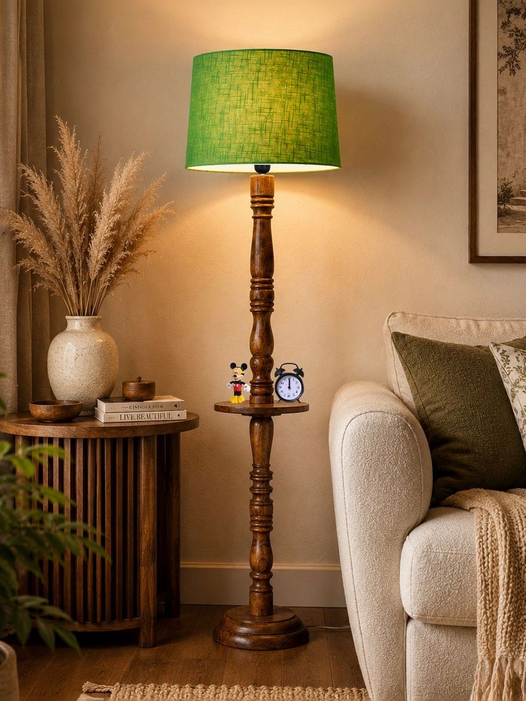Glowhere Green Wood Cylinder Floor Lamps-image-28