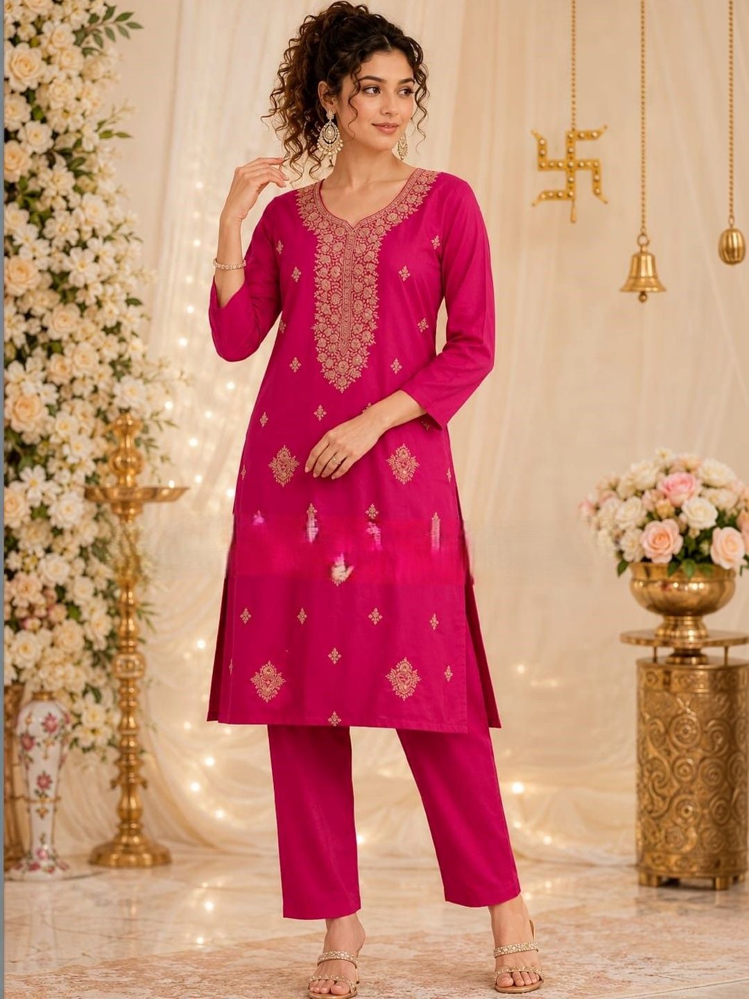 Moda Rapido Ethnic Motifs Embroidered Thread Work Kurta with Trousers-picture-29