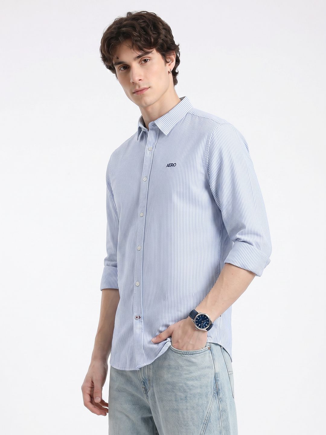 Aeropostale Striped Pure Cotton Casual Shirt-image-33