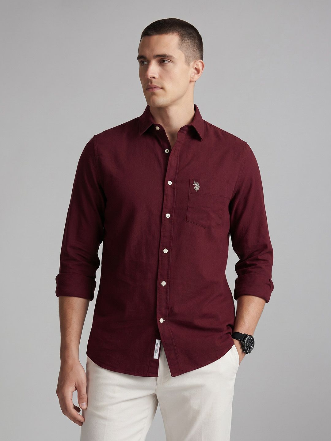 U.S. Polo Assn. Tailored Fit Pure Cotton Casual Shirt-picture-24