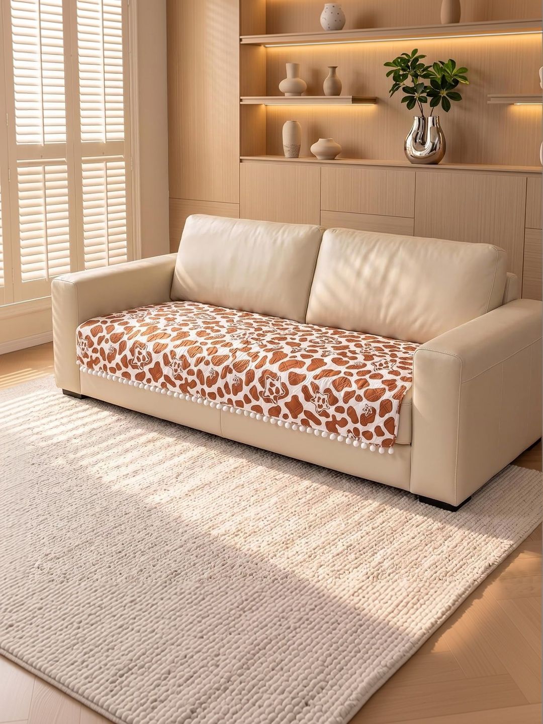 RD TREND Rust 1 Piece Sofa Cover Without Arms-image-7