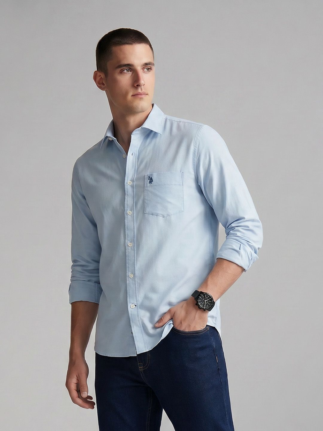 U.S. Polo Assn. Tailored Fit Pure Cotton Casual Shirt-picture-26