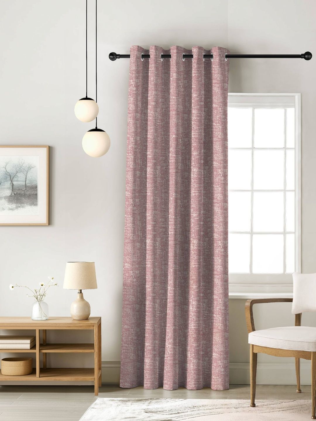 Nefertiti Home Liva D Pink Blackout Curtain 7 Feet-image-18