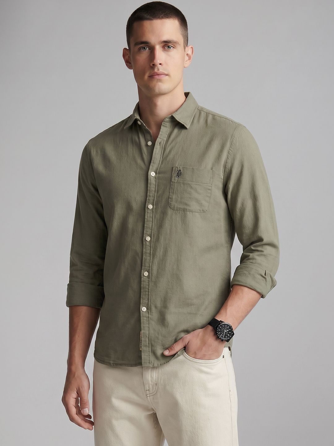 U.S. Polo Assn. Denim Co. U.S. Polo Assn. Denim Co. Cotton Linen Casual Shirt