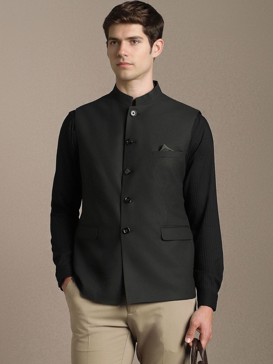 Louis Philippe Mandarin Collar Nehru Jackets-picture-41