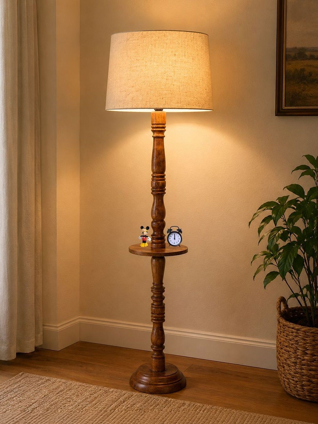 Glowhere Beige Wood Cylinder Floor Lamps-image-7