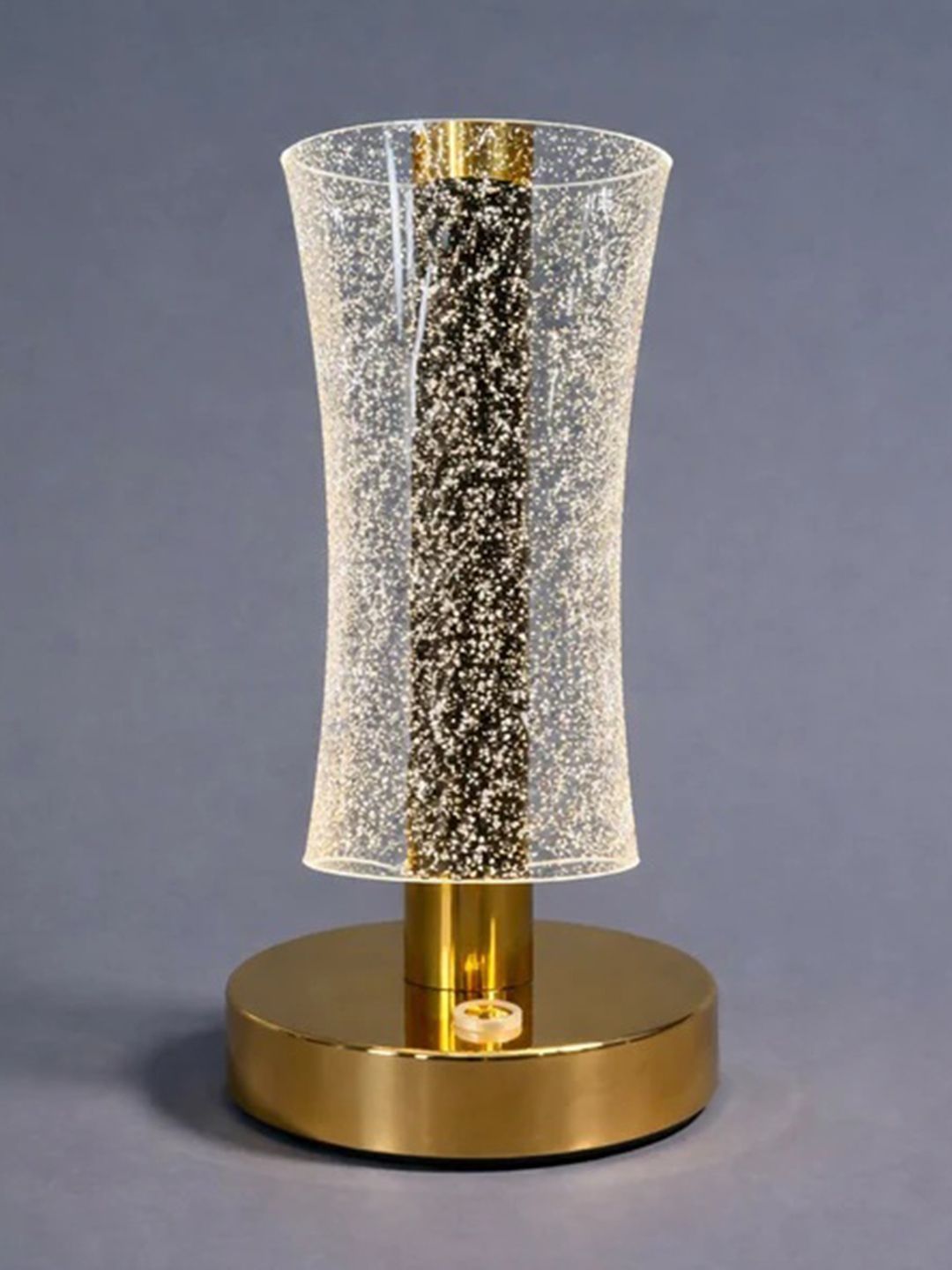 EarthCraft Gold-Toned Textured Acrylic Abstract Shaped Table Lamp with Adjustable Cord-picture-42