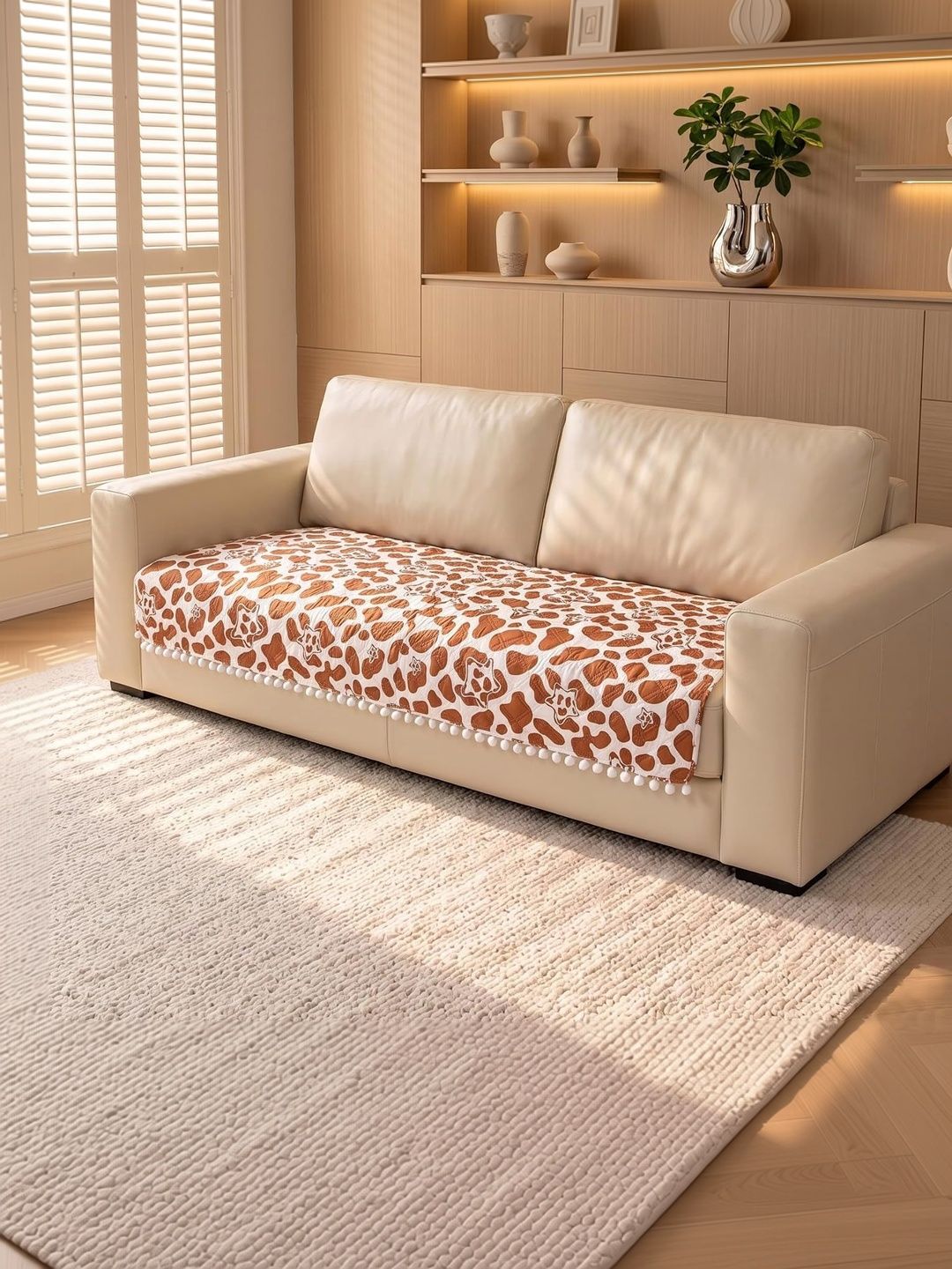 RD TREND Rust 1 Piece Sofa Cover Without Arms-image-45