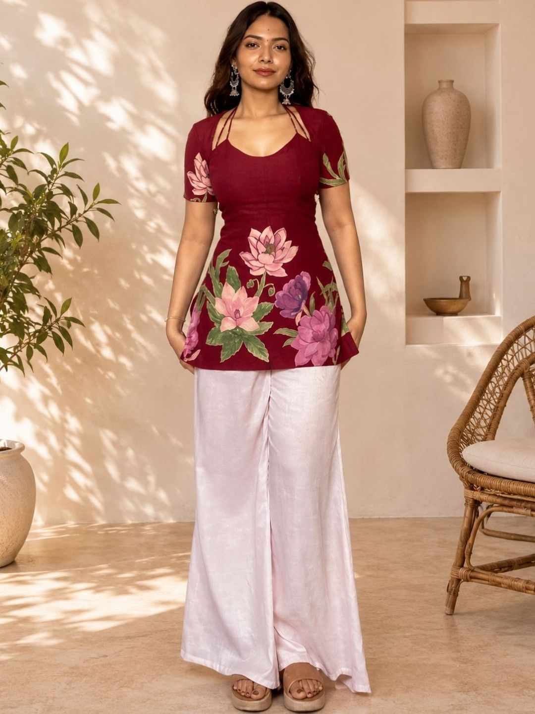 Komfortive Floral Print Cotton Top-picture-56