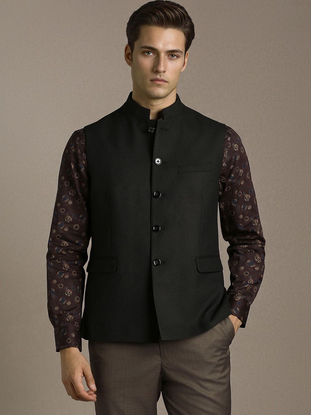 Louis Philippe Mandarin Collar Nehru Jackets-picture-54