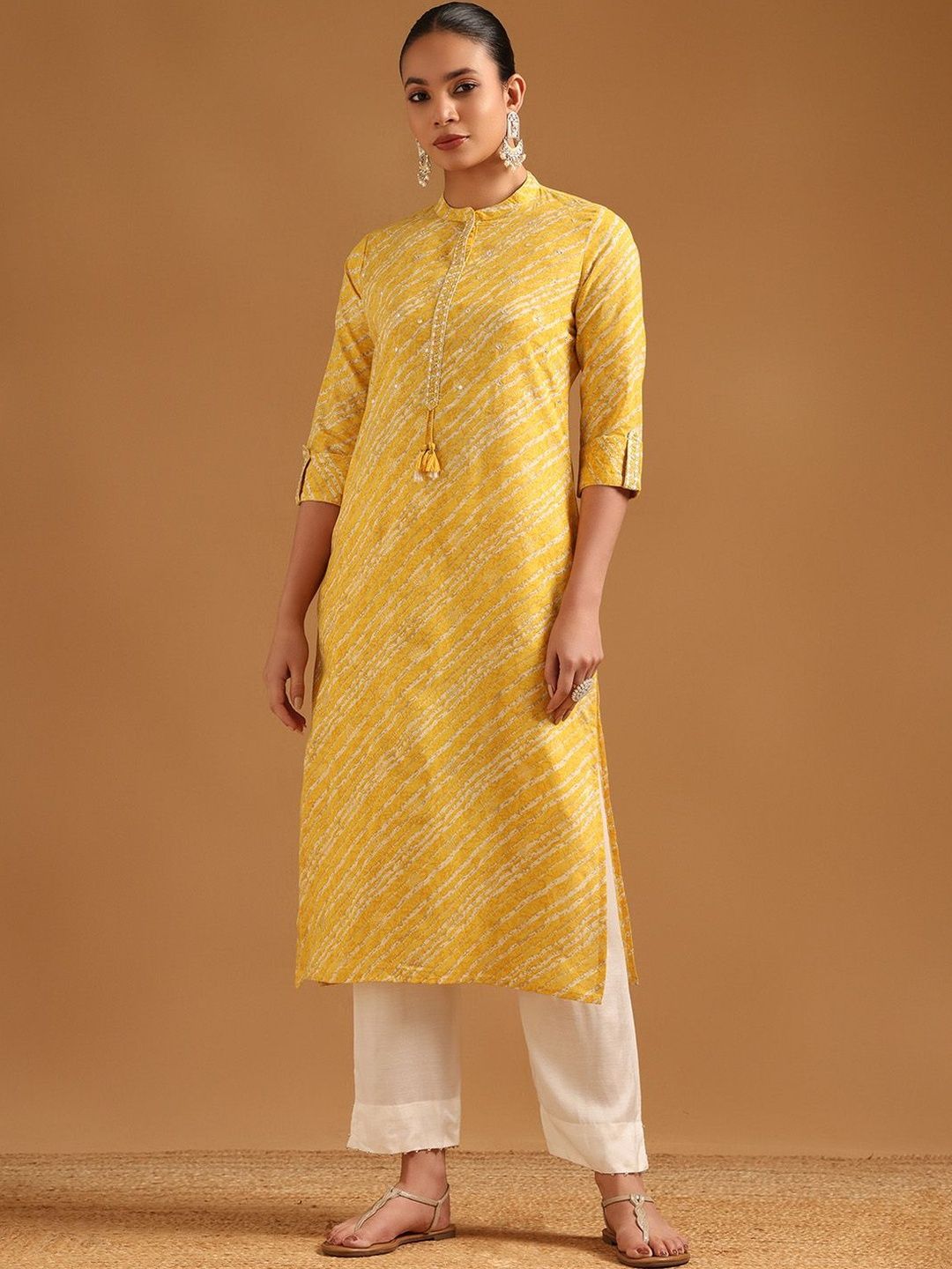 Soch Women Printed Mirror Work Kurta-picture-20