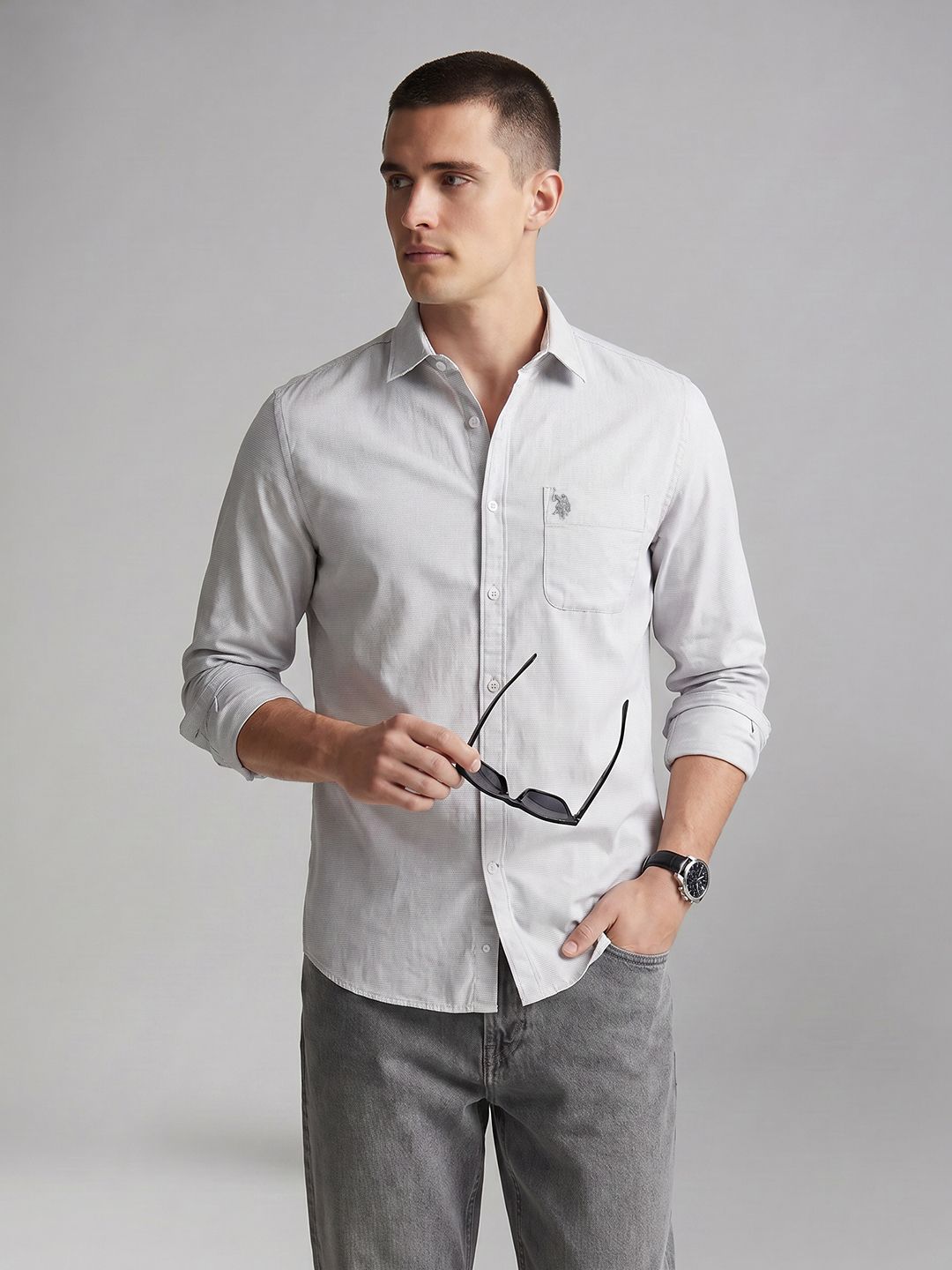 U.S. Polo Assn. Denim Co. Spread Collar Pure Cotton Casual Shirt-picture-35