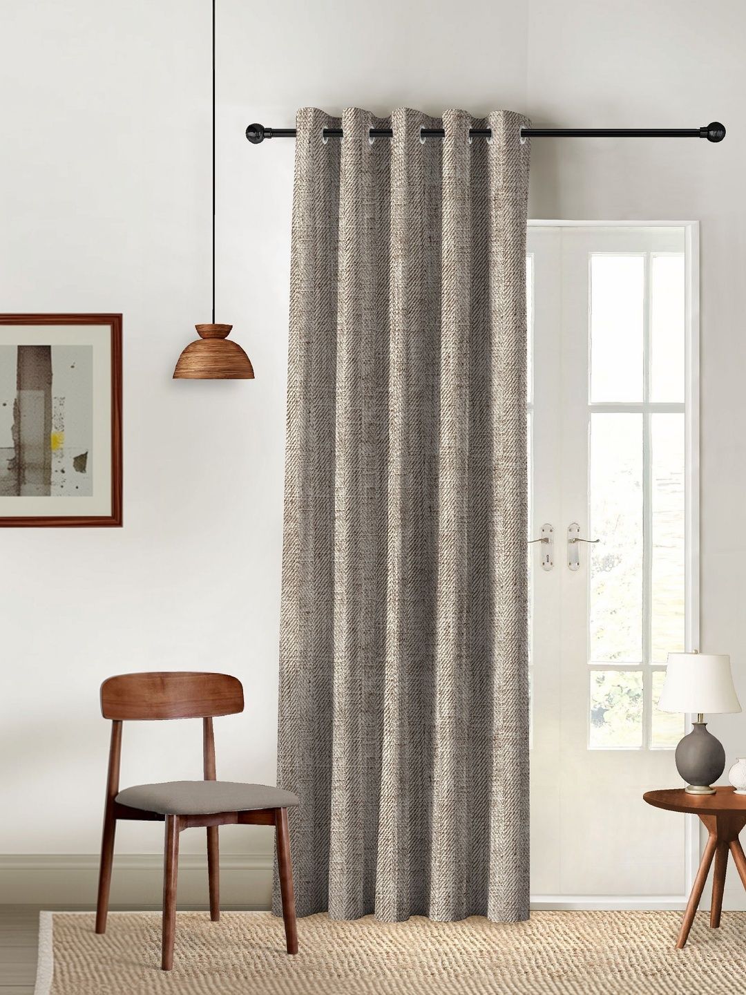 CASABLEU Textura Coffee Blackout Curtain 7 Feet-image-48