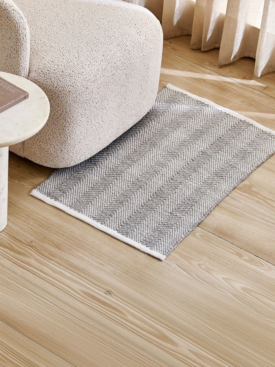 Home Centre White Textured Dhurries-picture-15