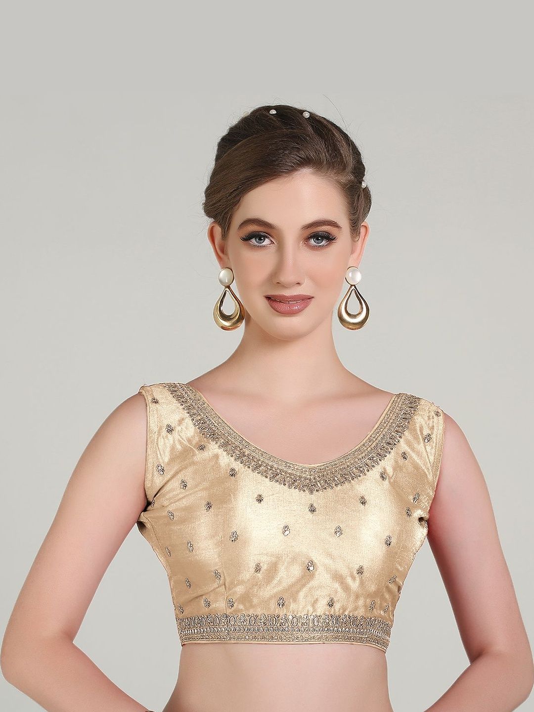 Moda Rapido Silk Embellished Zari Saree Blouse-image-35
