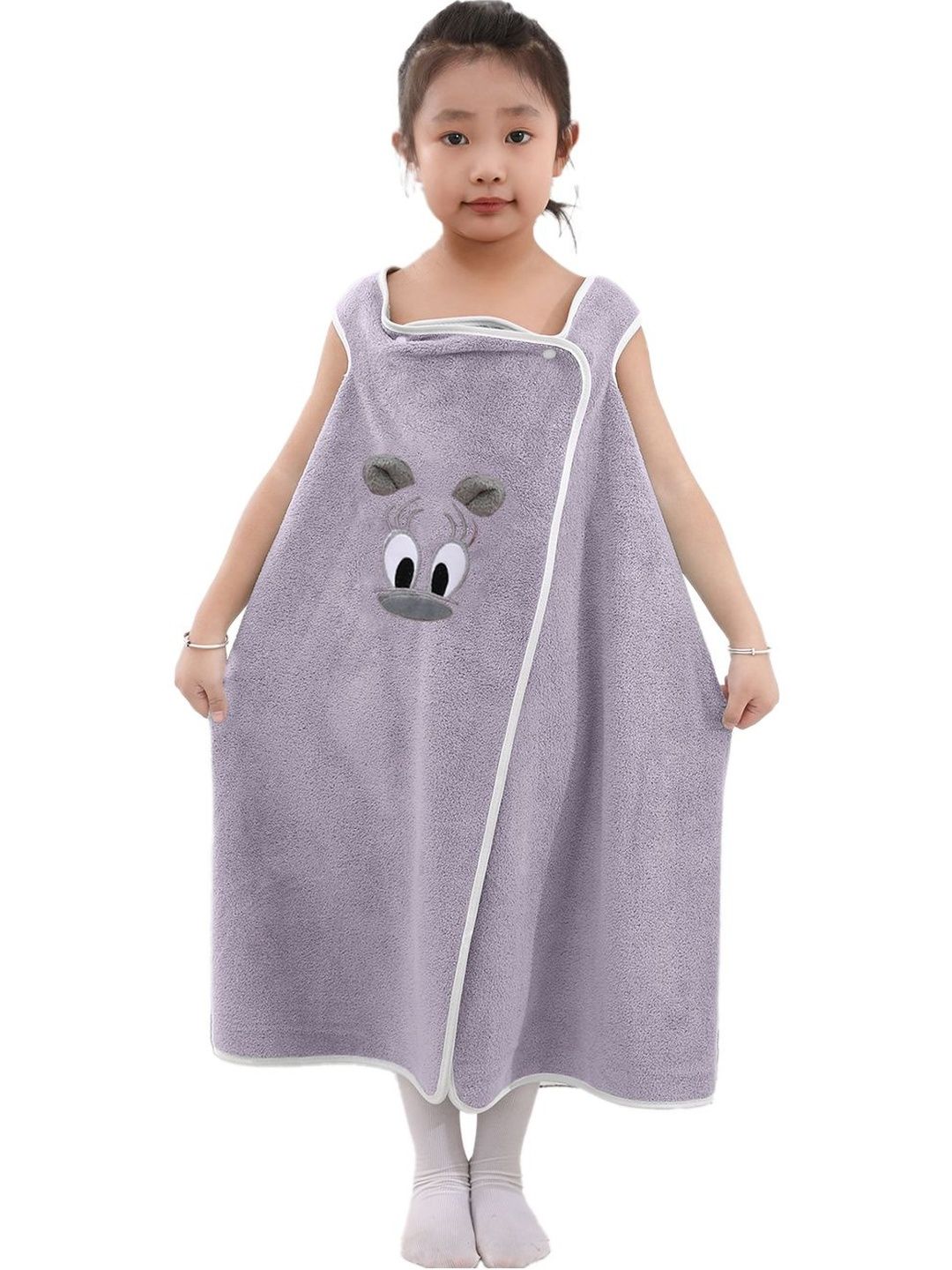HOUSSE Girls Microfibre Knee Length Bath Robe-image-23