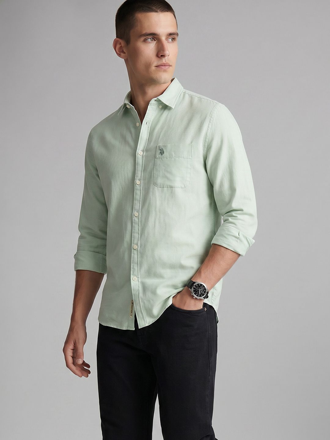 u.s. polo assn. denim co. U.S. Polo Assn. Cotton Linen Casual Shirt-picture-32