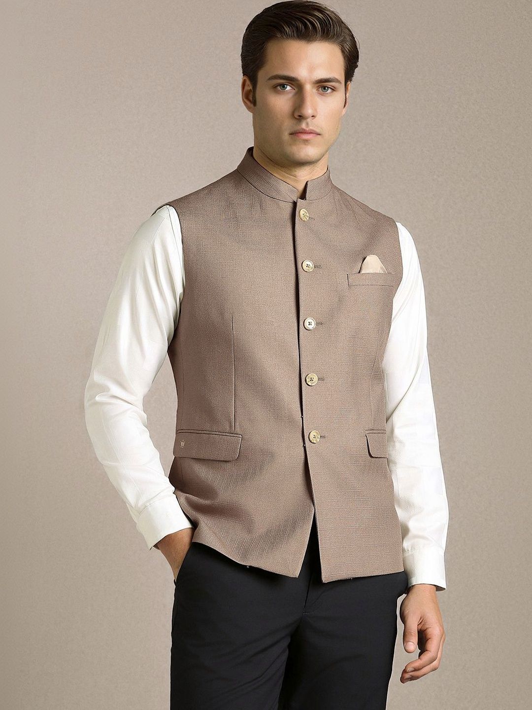 Louis Philippe Mandarin Collar Nehru Jackets-picture-39