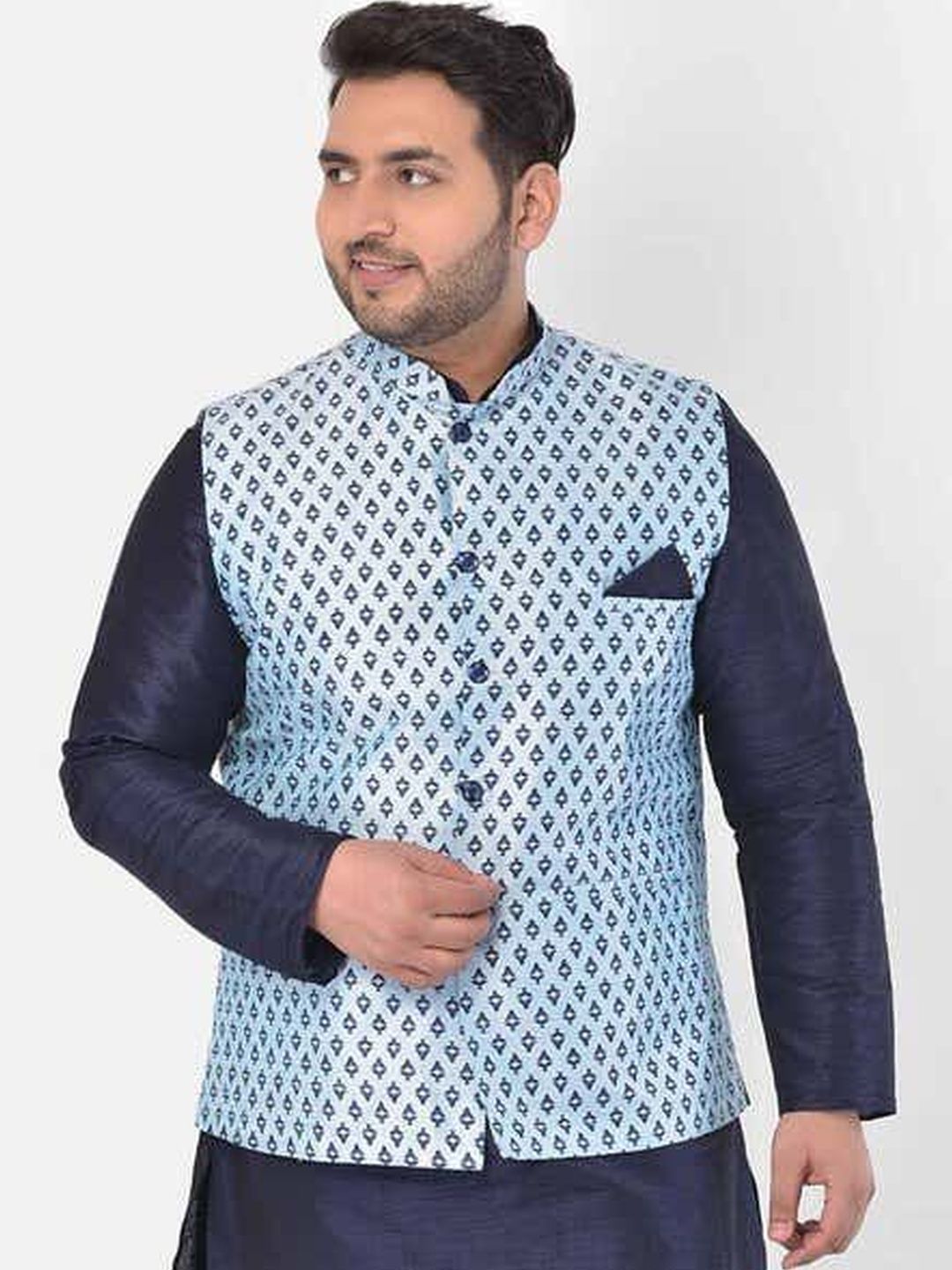 KUTUB FASHION Textured Mandarin Collar Nehru Jackets-image-35