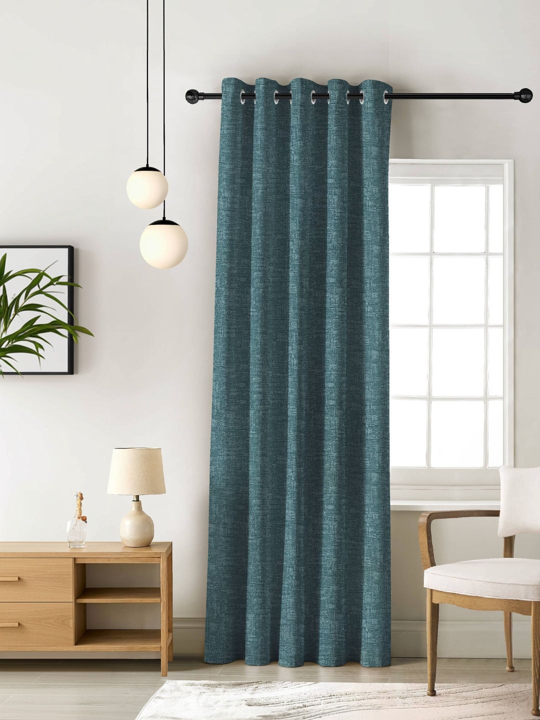 Nefertiti Home Liva Teal Blackout Curtain 7 Feet-image-36