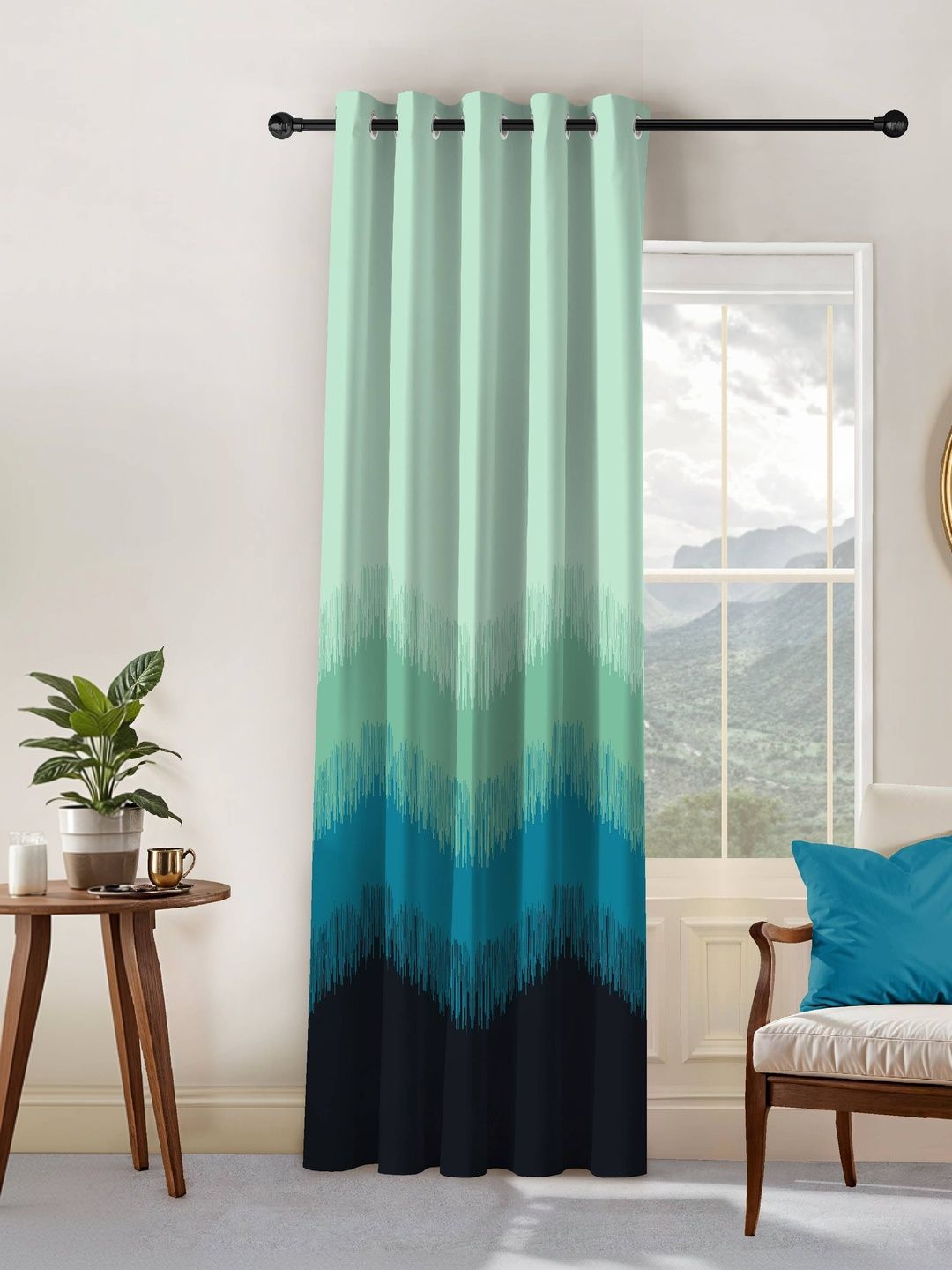 Nefertiti Home Kivo Teal Blackout Curtain 9 Feet-image-37