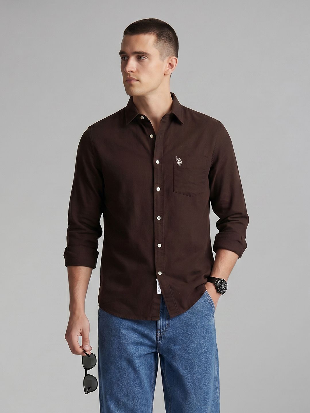 U.S. Polo Assn. Tailored Fit Pure Cotton Casual Shirt-picture-14