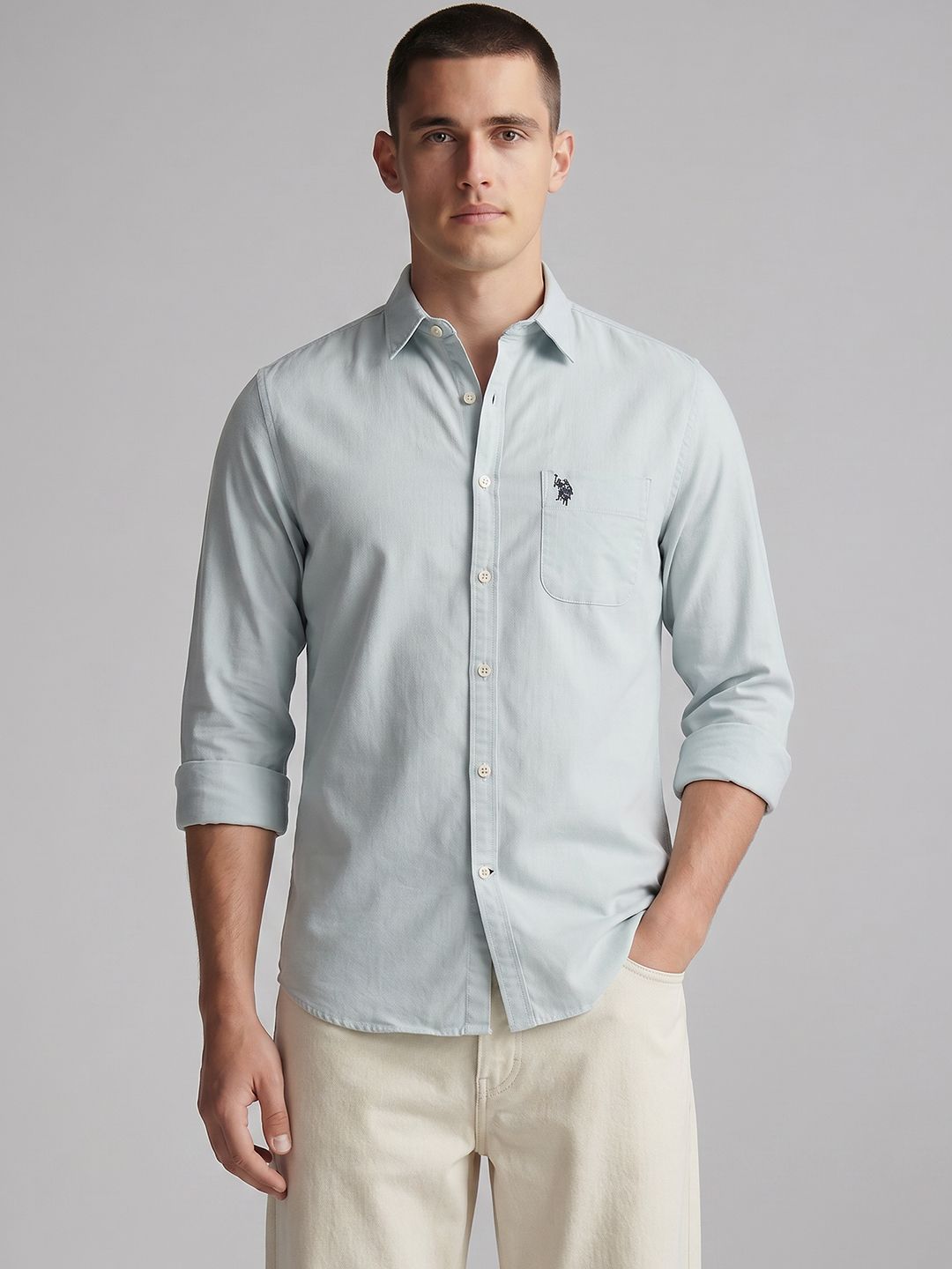 U.S. Polo Assn. Denim Co. Spread Collar Pure Cotton Casual Shirt-picture-22
