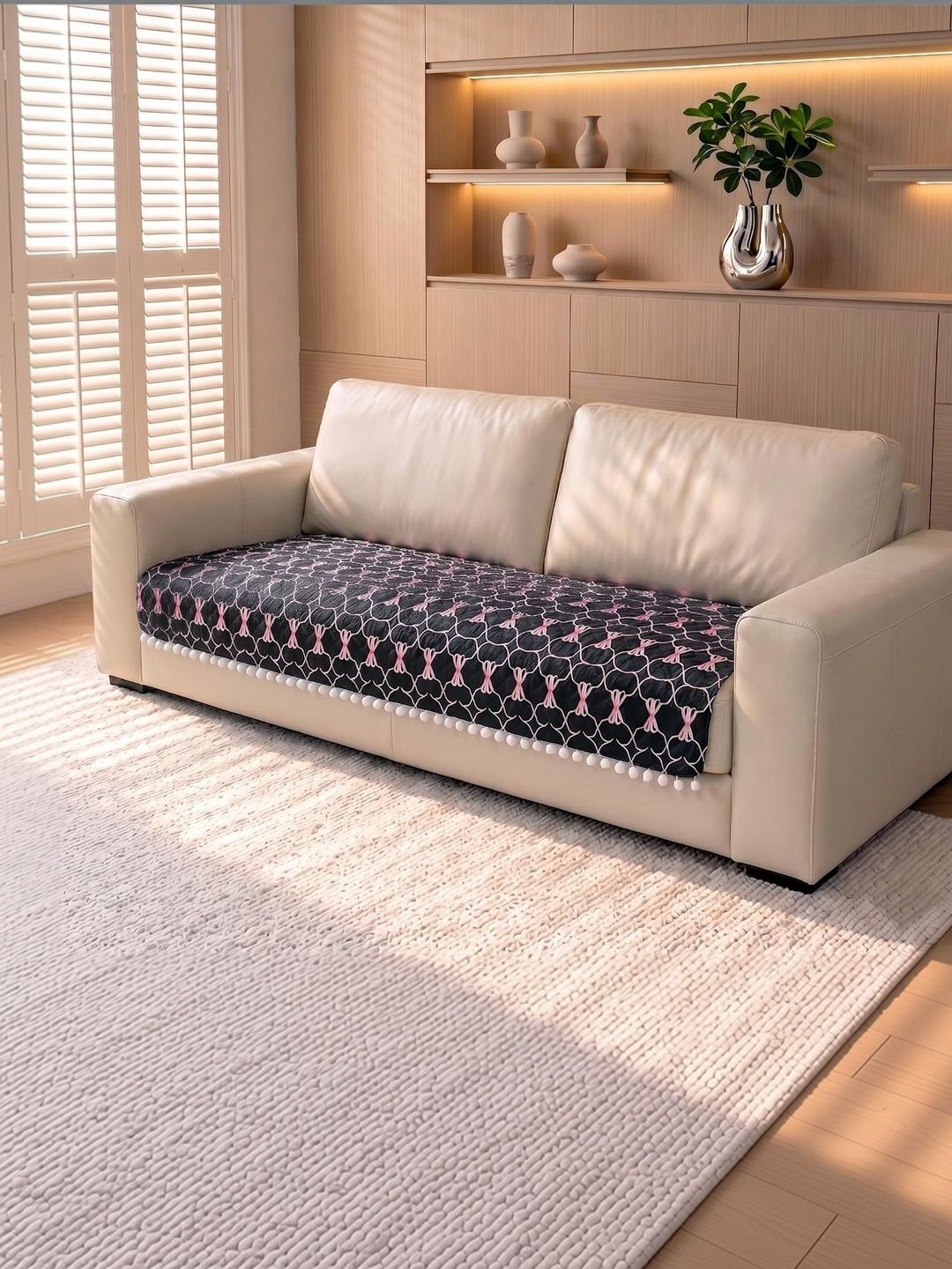 RD TREND Black 1 Piece Sofa Cover Without Arms-image-6