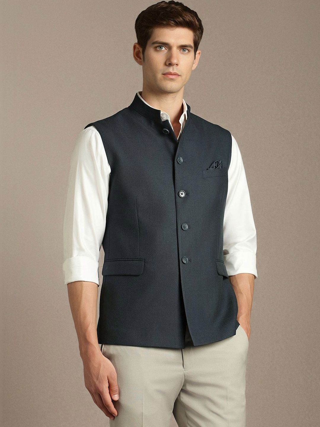Louis Philippe Mandarin Collar Nehru Jackets-picture-19