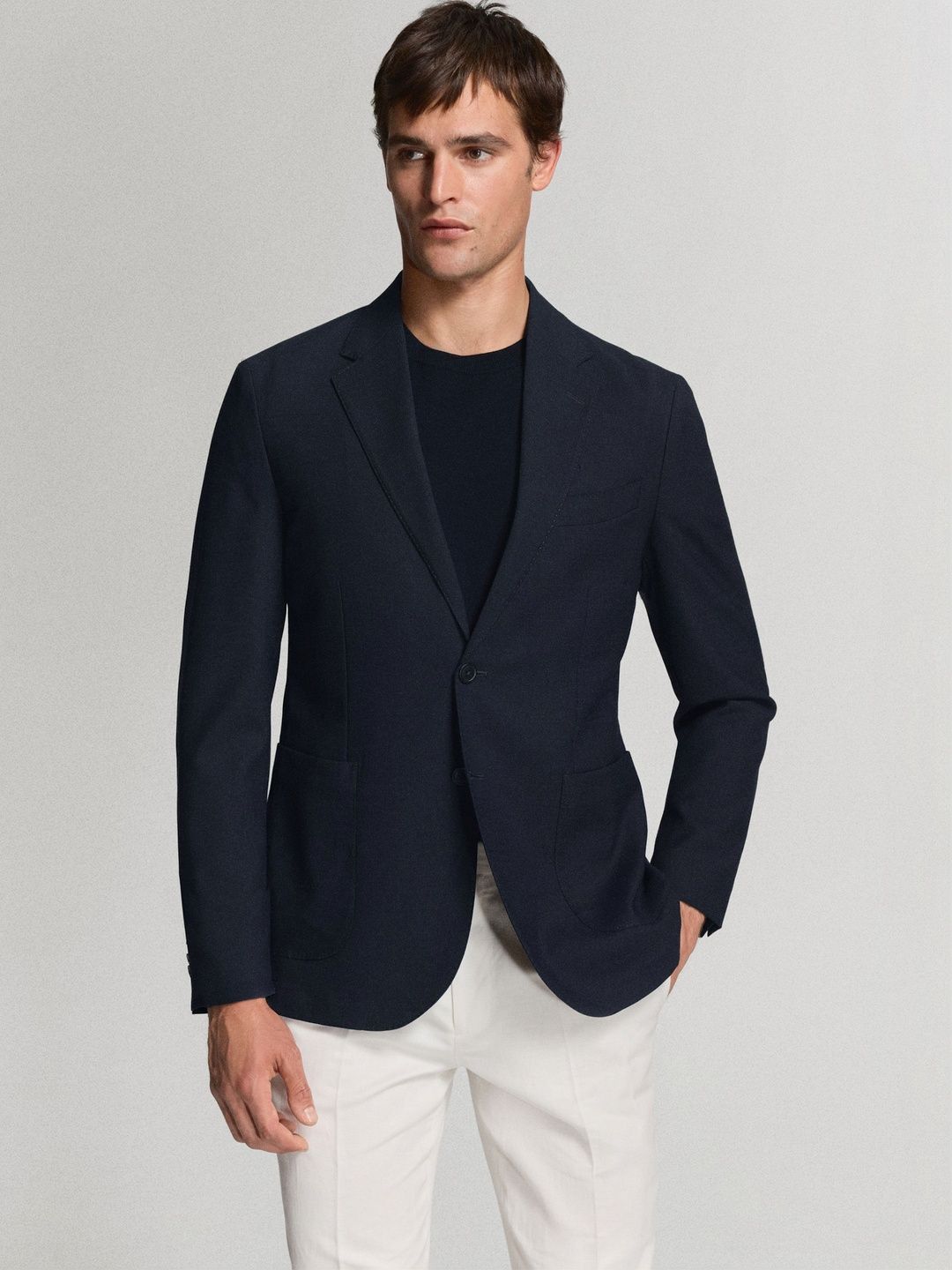 MANGO MAN Single Breasted Notched Lapel Collar Semiformal Blazer-picture-23