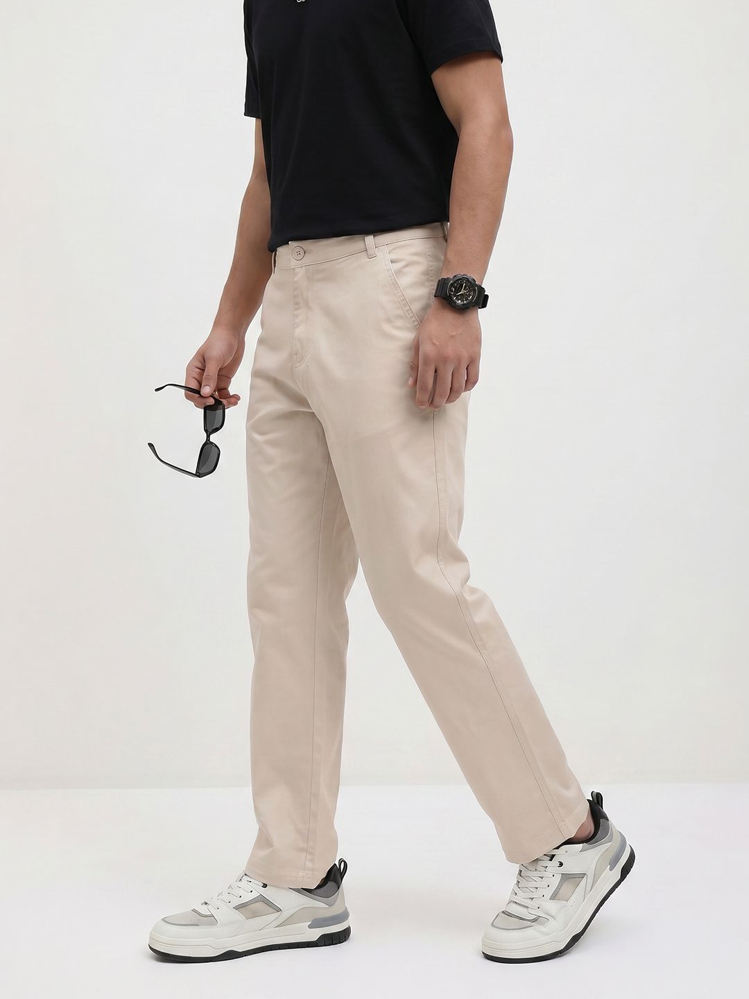 The Roadster Life Co. Men Relaxed Fit Chinos Trousers-image-42