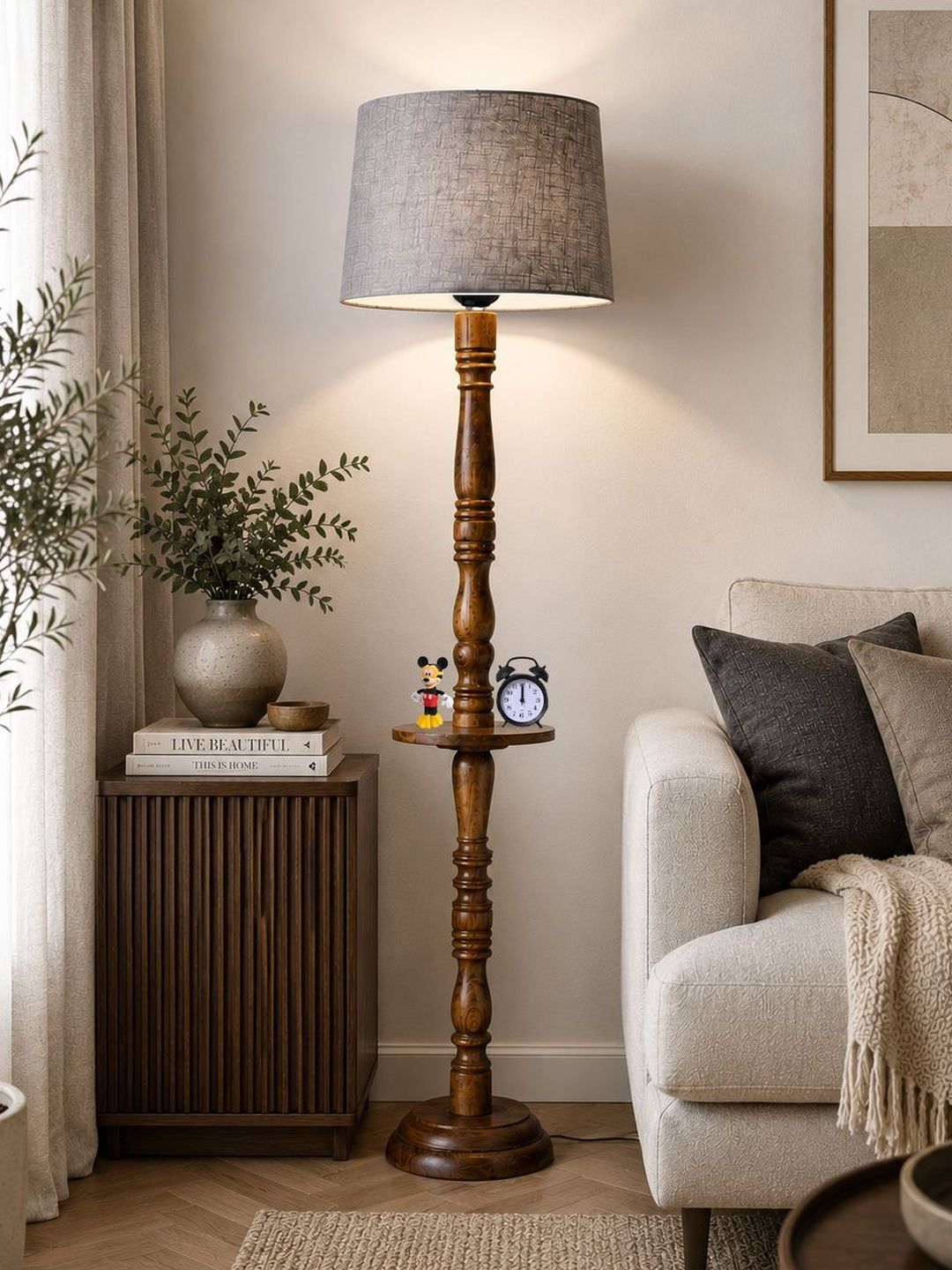 Glowhere Knott Grey Wood Cylinder Floor Lamps-picture-10