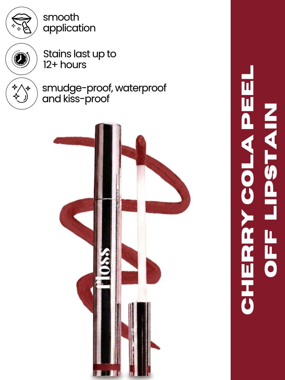 Floss Beauty Cherry Cola Peel Of Lipstain -12 ml - Red-image-15